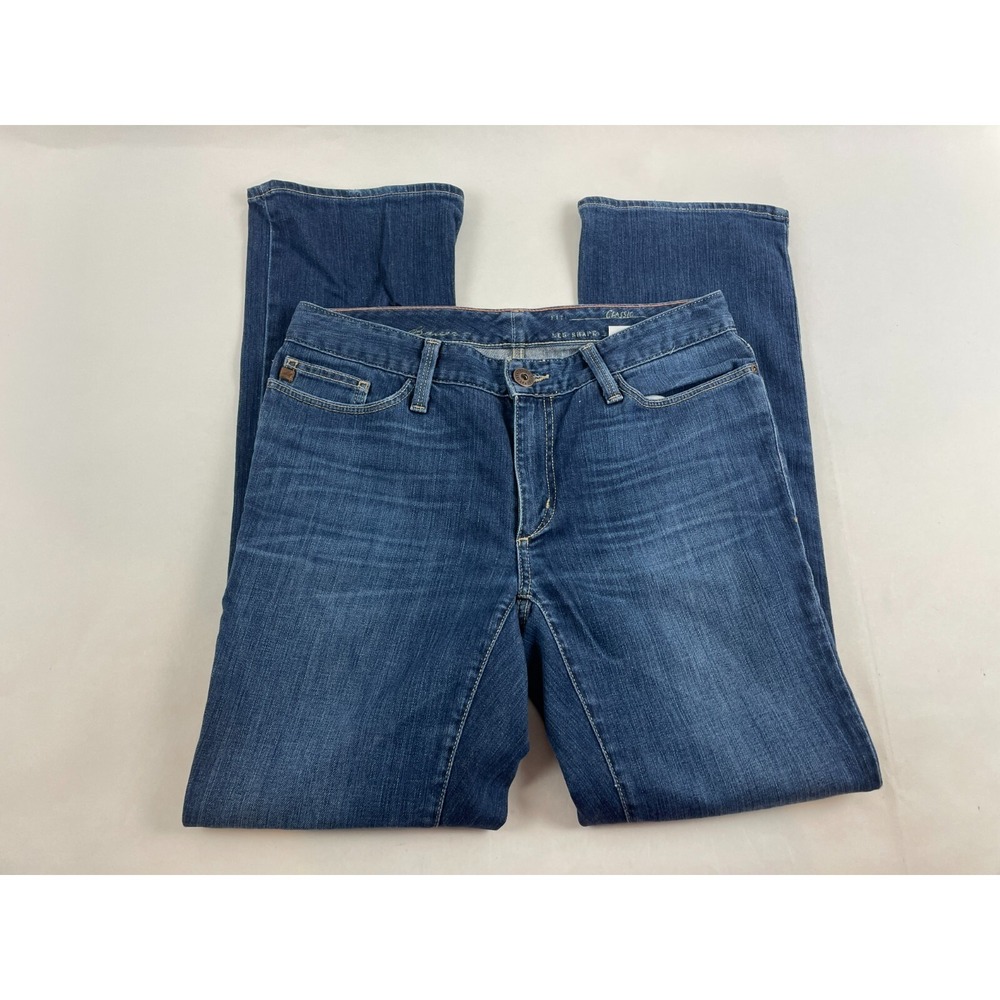 Eddie Bauer Jeans Women's Size 8 Denim Barely Foot Classic Fit Wrinkle Bleached